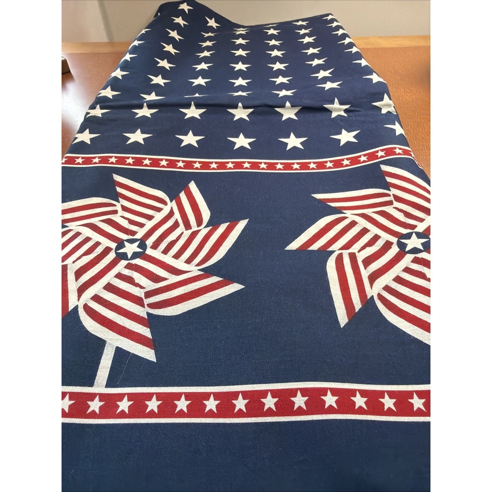 106 x 58 (nearly 3 Yards) 4479 Pinwheel Double Border Blue Stars Daisy Kingdom